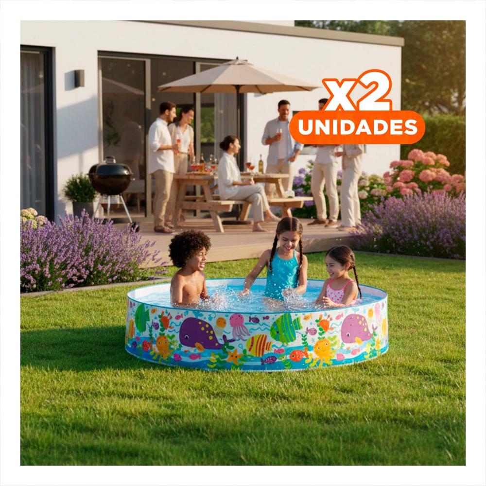 Pack2 Pileta Oceano para Hogar y Jardin con Area Recreativa Familiar Y+Regalo Sticker