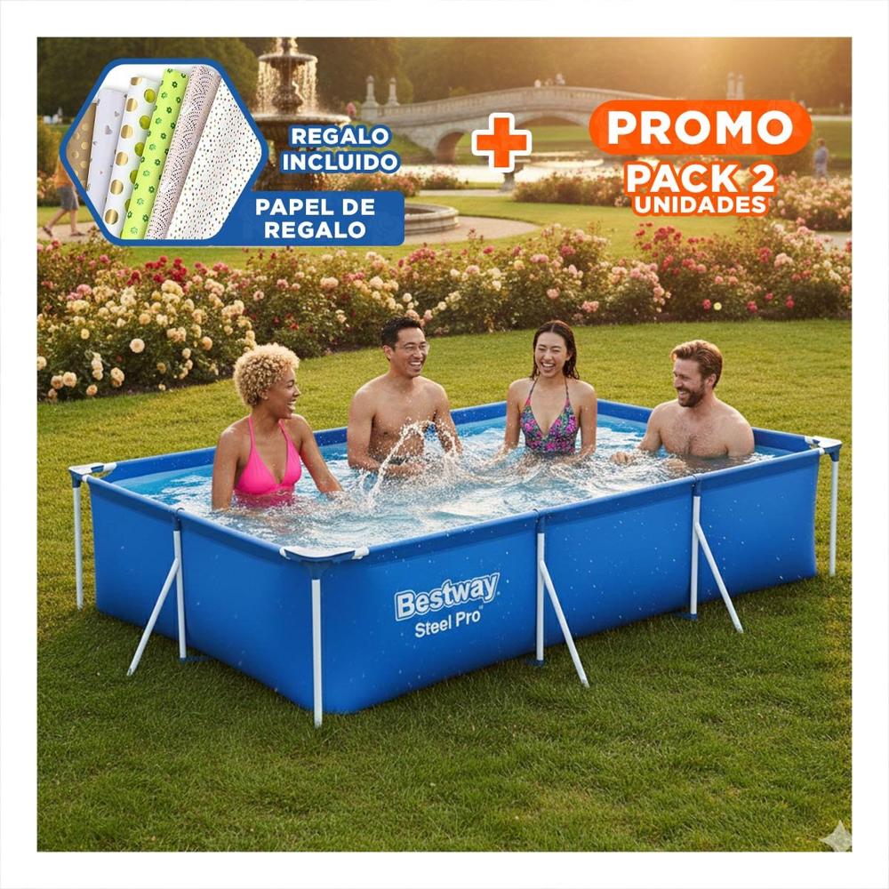 Pack2 Estanque Rectangular Amplio 259x170x61cm para Patio Exterior Y+Papel Regalo