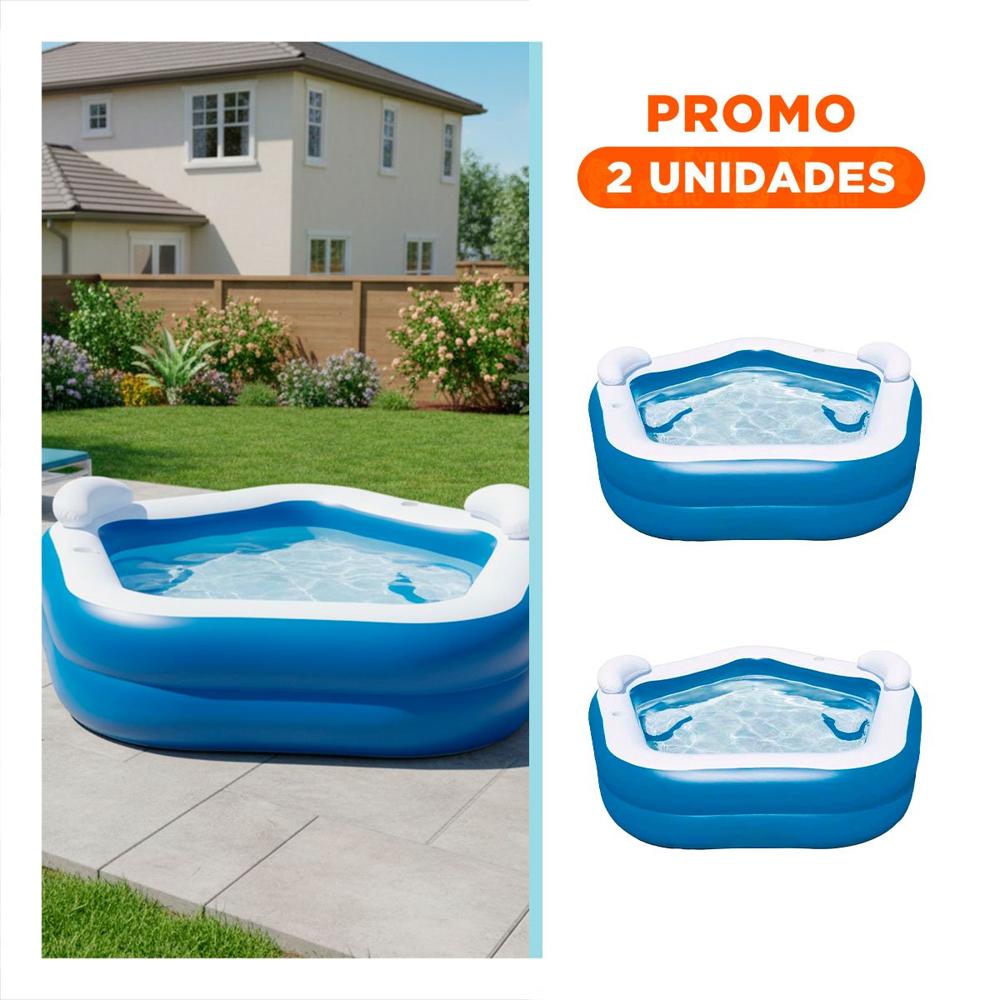 Pack2 Alberca Familiar para Jardin y Hogar con Espacio Amplio para Diversion en Casa