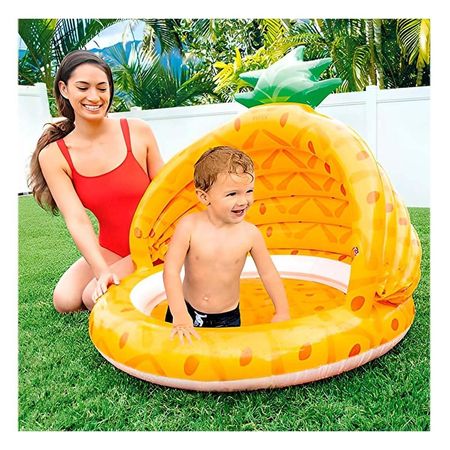 Piscina Bebe Pina 1,02 X 94 Cm Inflable con Diseno Tropical para Verano en Casa
