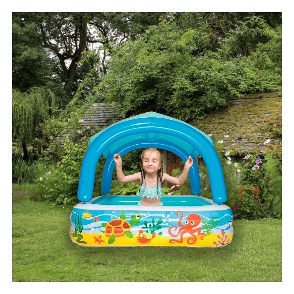 Piscina Canopy 147 x 147 x 122 CM con Techo Protector para Uso al Aire Libre Y+Ligas Regalo