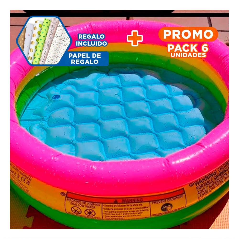 Pack6 Area de Juegos Arcoiris 61 x 22 cm para Ninos Pequenos Y+Papel Regalo