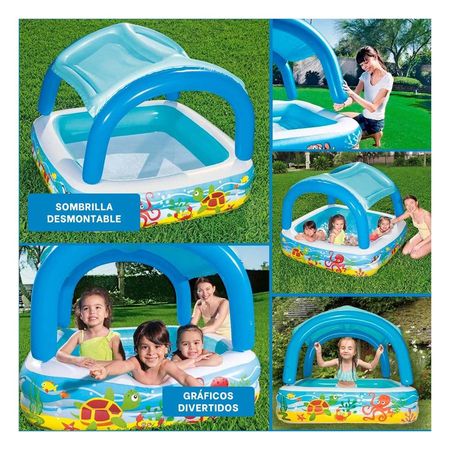 Piscina Canopy 147 x 147 x 122 CM con Diseno Techado para Espacios Exteriores Y+Post It