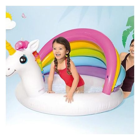 Piscina Bebe Unicornio 1,27 X 1,02 X 69 CM Inflable para Verano en Patio Y+Ligas Regalo