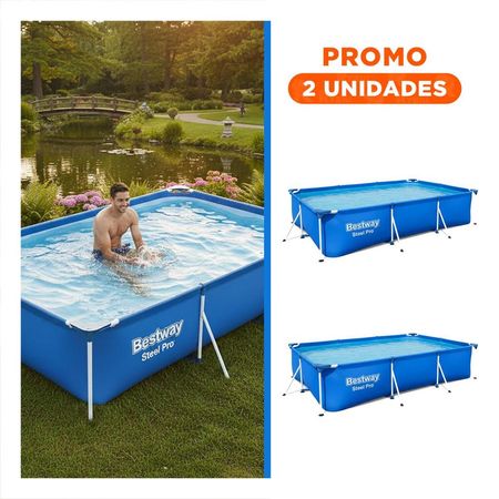 Pack2 Estanque Rectangular 300x201x66 cm para Hogar y Uso Exterior en Familia