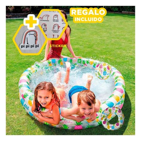 Pileta Inflable Tropical para Hogar con Diseno Colorido y Accesorio de Juego Y+Regalo Sticker