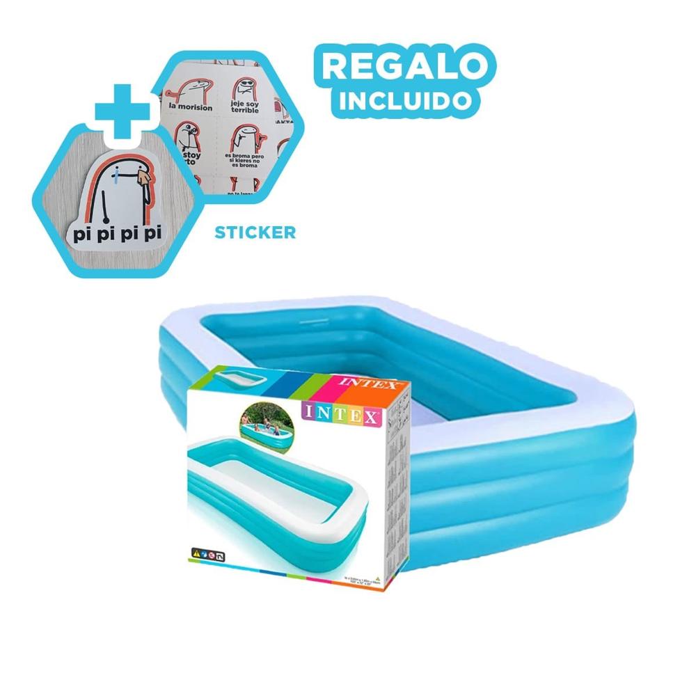 Piscina Rectangular Resistente 305x183x56cm para Hogar Plus Max Y+Regalo Sticker