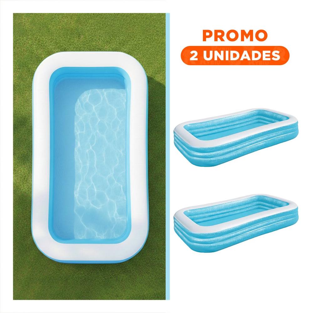 Pack2 Estanque Rectangular 305x183x56cm para Hogar y Uso Exterior Plus Max