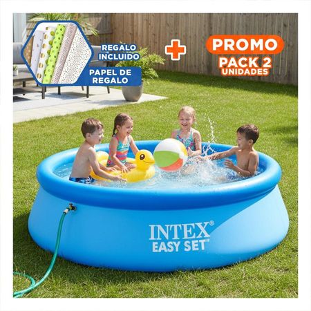 Pack2 Diseno Inflable Redondo para Hogar y Jardin con Borde Comodo Y+Papel Regalo