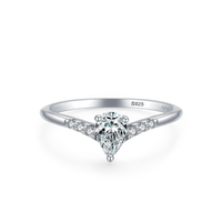 Anillo de Compromiso Afrodita 378 Princesa Plata Maciza Bañado en Oro Blanco T7