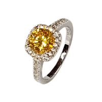 Anillo de Compromiso Plata Maciza Baño Oro Blanco ECF887 T7