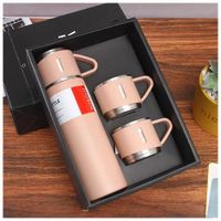 Termo de Acero Inoxidable Bebidas Frías y Calientes de 500 ml  3 Tazas Rosado