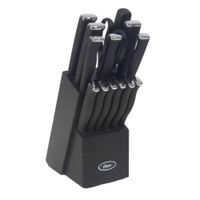 Juego de 15 Cuchillos con Bloque de Madera y Caja Negra Oster