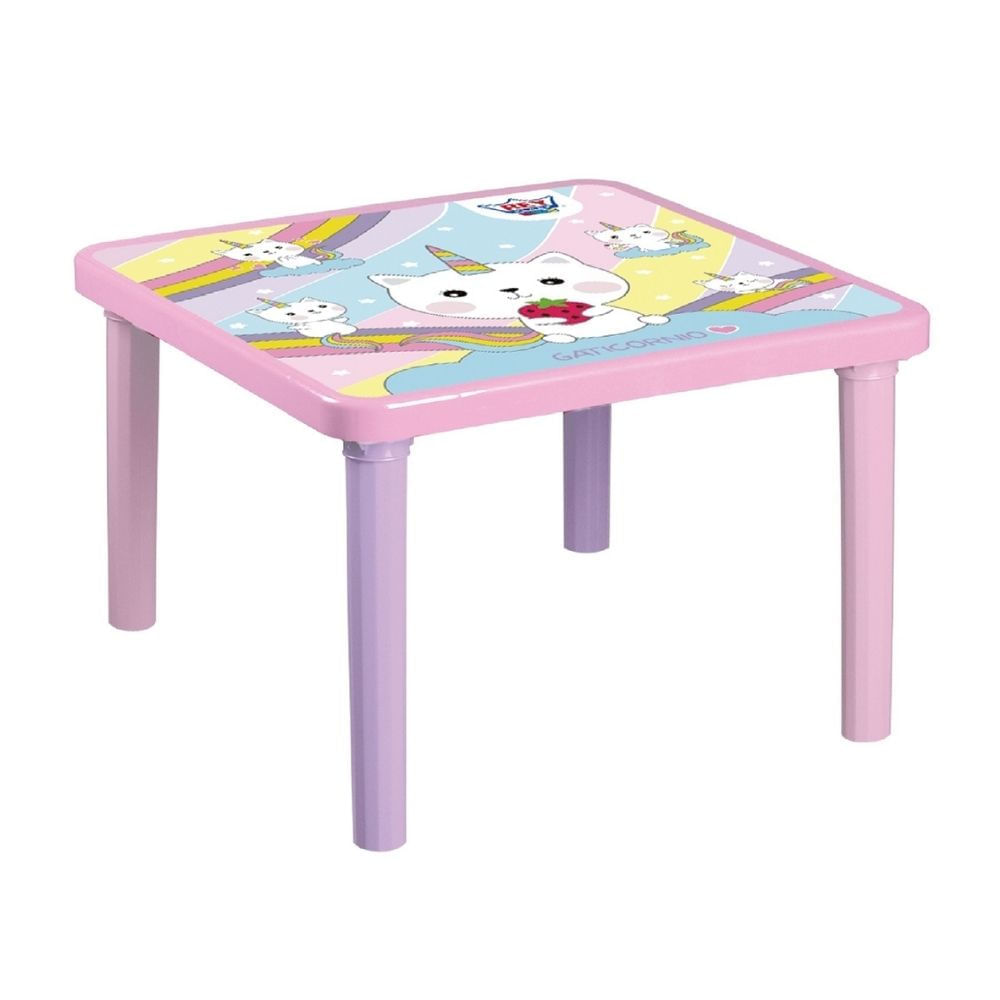 Mesa Cuadrada Plástico Reyplast Junior Decorado Niña