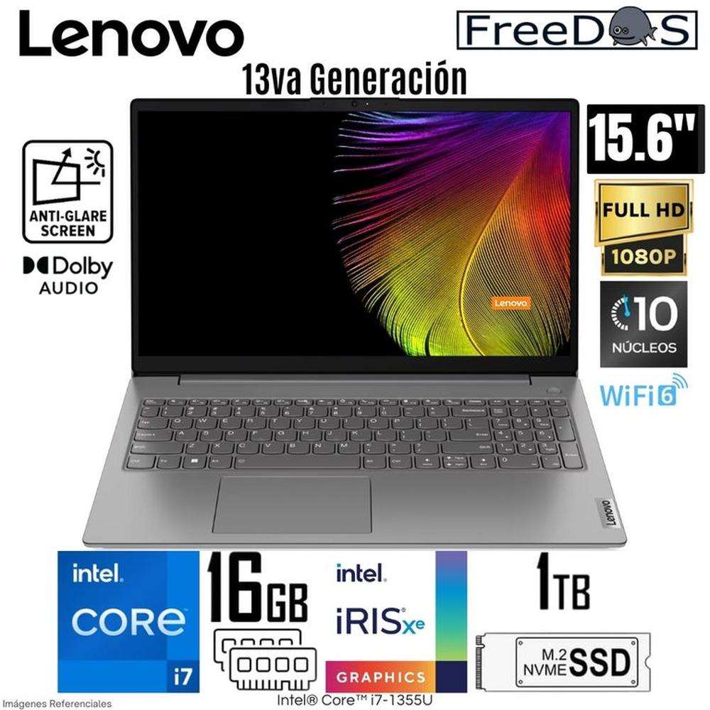 Laptop Lenovo V15 G4 IRU Intel Core i7-1355U 16GB RAM 1TB SSD 15.6 FHD Free Dos - 83A100ESLM