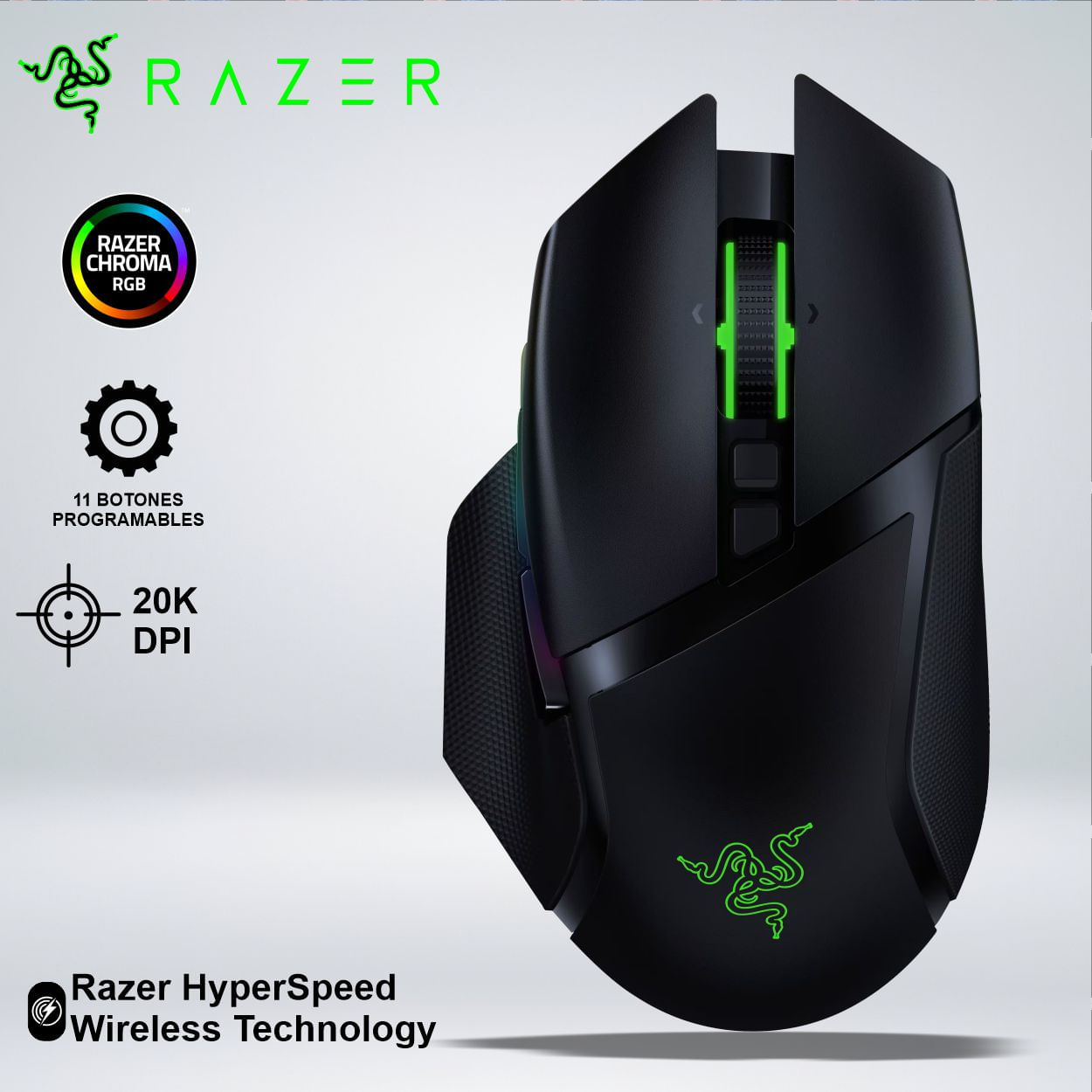 MOUSE GAMER RAZER BASILISK ULTIMATE RGB WIRELESS HYPERSPEED 20KDPI