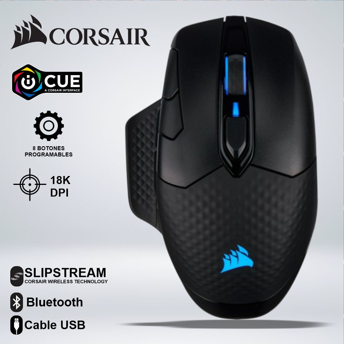 MOUSE GAMER CORSAIR DARK CORE RGB PRO WIRELESS 18K DPI