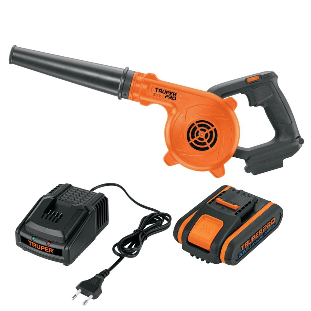 Sopladora Inalámbrica 20V + 1 Bateria 2Ah + Cargador Truper 103266-103240-12336