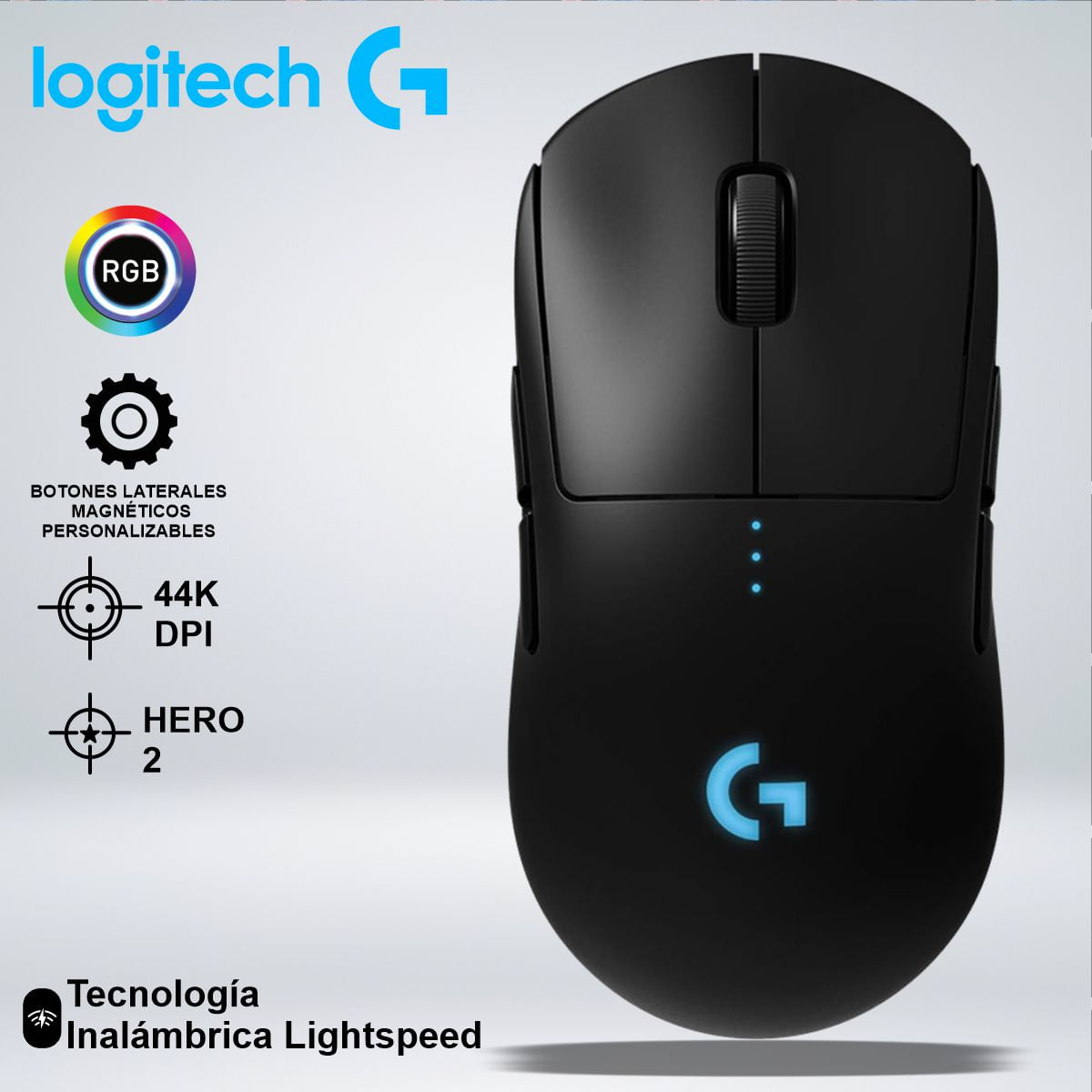 MOUSE GAMER LOGITECH G PRO 2 SENSOR HERO 2 RGB 44KDPI LIGHTFORCE