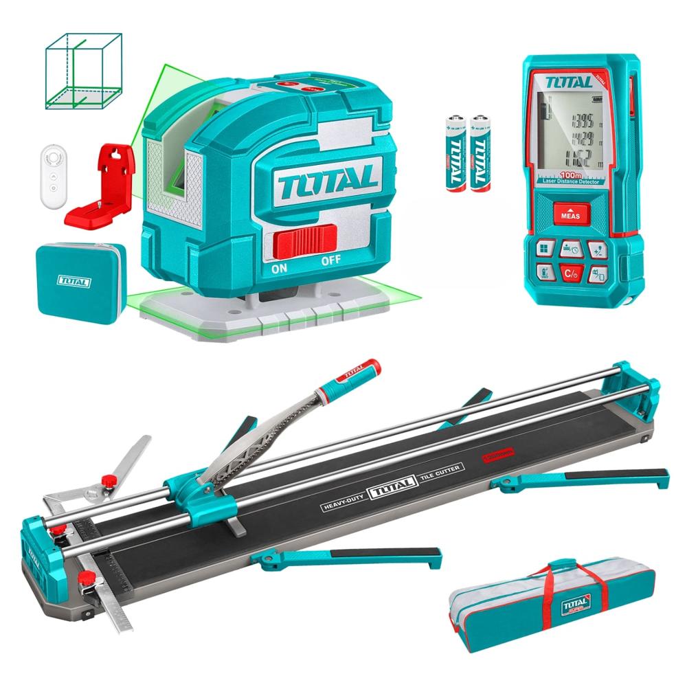 Cortador de Mayolica 120cm + Medidor 100m y Nivel Laser Total TOS250911