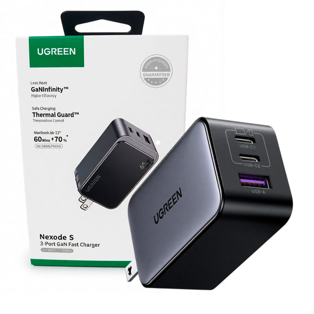 Cargador Ugreen X553 65w Nexode S Gan Usb C Carga Rápida