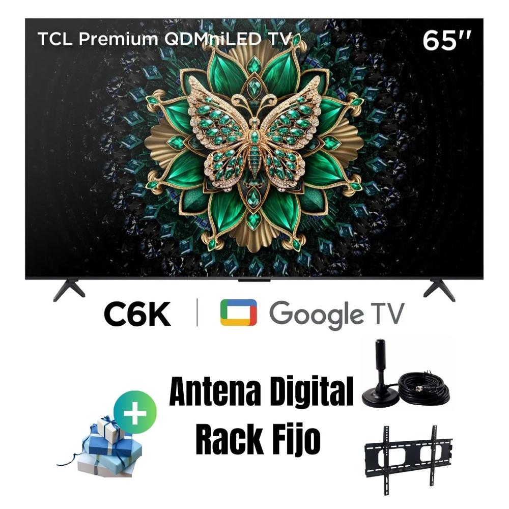Televisor TCL 65'' QD-MINILED UHD 4K 65C6K Google TV 2025 - ANT - RACK FIJO