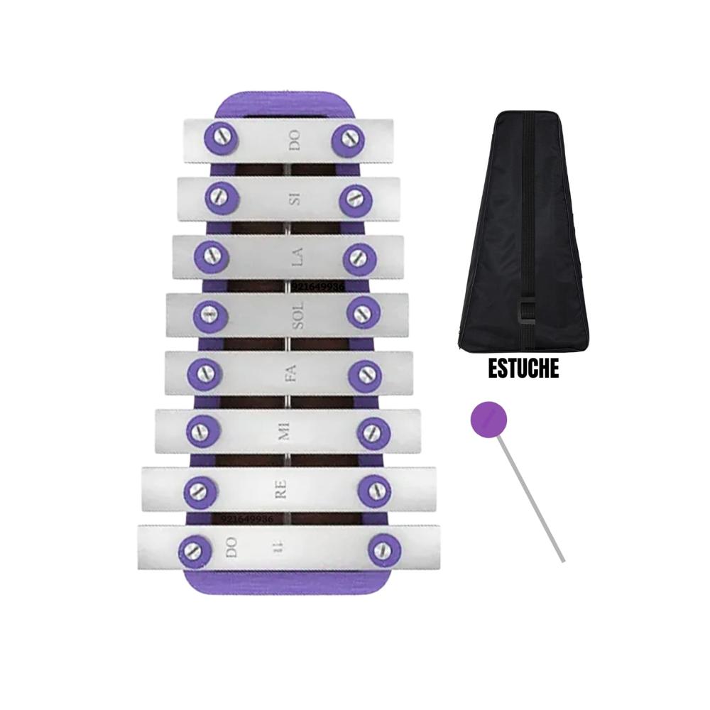 Xilófono Metalófono de 1 Octava 8 Notas Lila