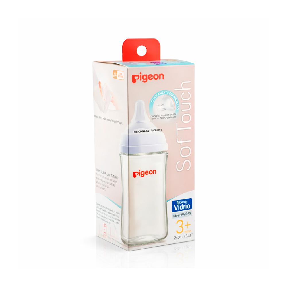 Biberón de Bebé 8oz 240ml Vidrio Tetina de Silicona Soft Touch