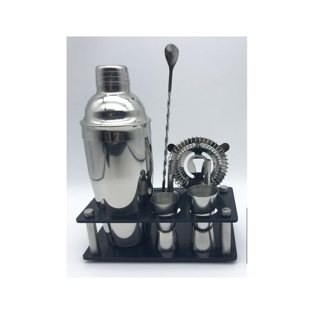 Kit Bartender Coctelero de Acero con Base negra