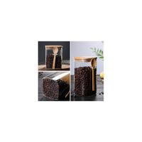 Frasco de Vidrio Hermético Con Tapa y Cuchara de Bambú 700ml