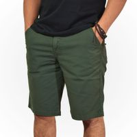 Short Algodón Drill Yonisters Clothing Slim Fit Casual Stretch Verde