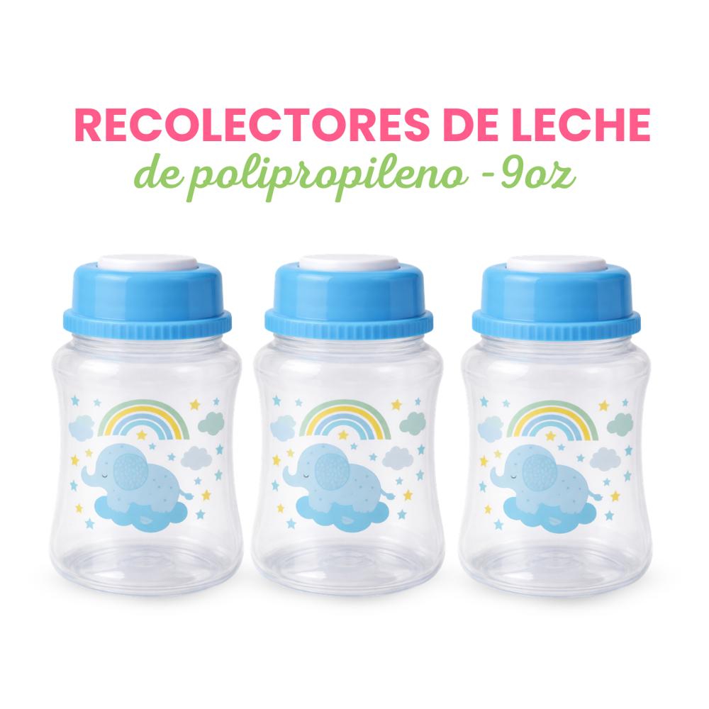 Set de 3 Recolectores de Leche 9oz de polipropileno - Celeste