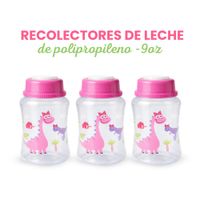 Set de 3 Recolectores de Leche 9oz de polipropileno - Rosado