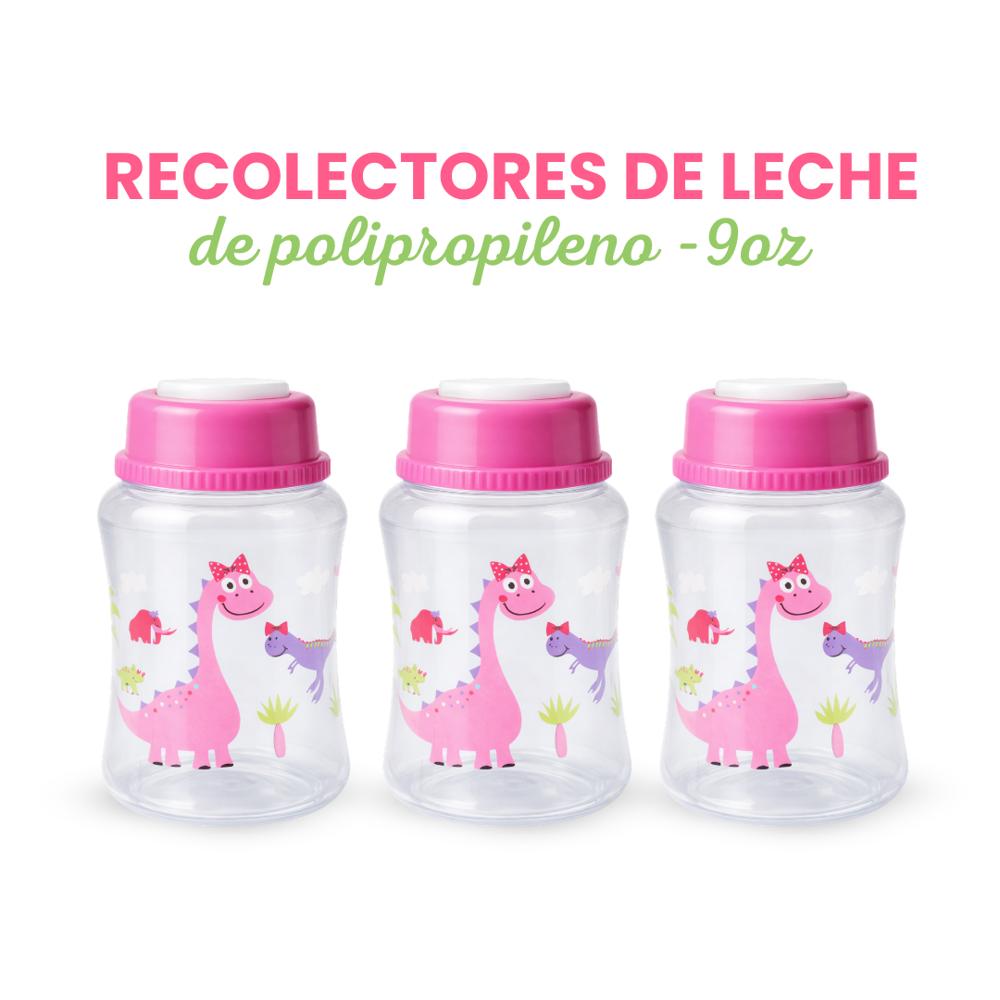Set de 3 Recolectores de Leche 9oz de polipropileno - Rosado