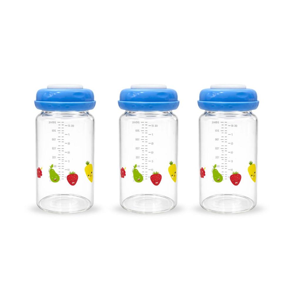 Set de 3 Recolectores de Leche 8oz - Celeste