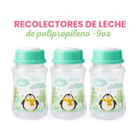 Set de 3 Recolectores de Leche 9oz de polipropileno - Verde