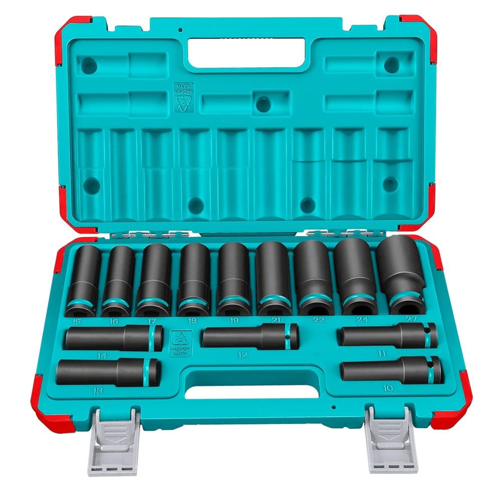 Set de Dados Impacto Tubulares 1/2'' 10-27mm 14pcs Total THKISD12143L