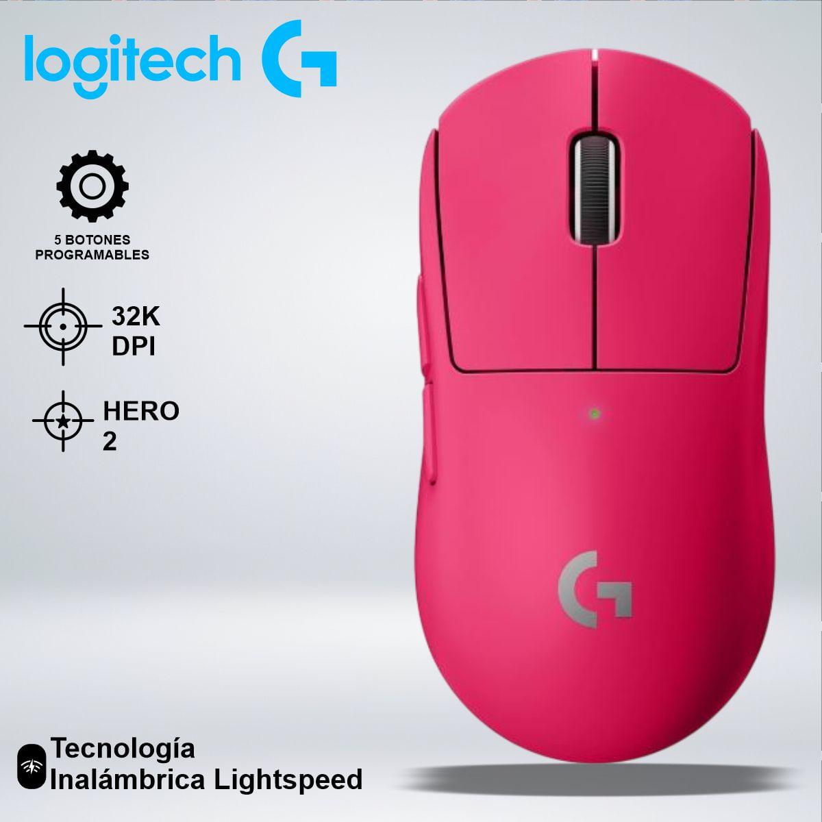 MOUSE GAMER G PRO X SUPERLIGHT 2 G HUB 32KDPI 5 BOTONES SENSOR HERO 2