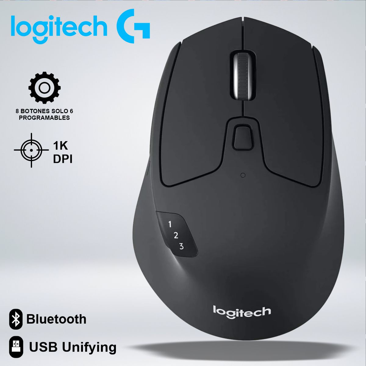 MOUSE LOGITECH M720 TRIATHLON WIRELESS USB 24GHZ bluetooth 8botones