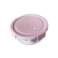 Recipiente de vidrio Redondo de 1 L Color RosaPalido
