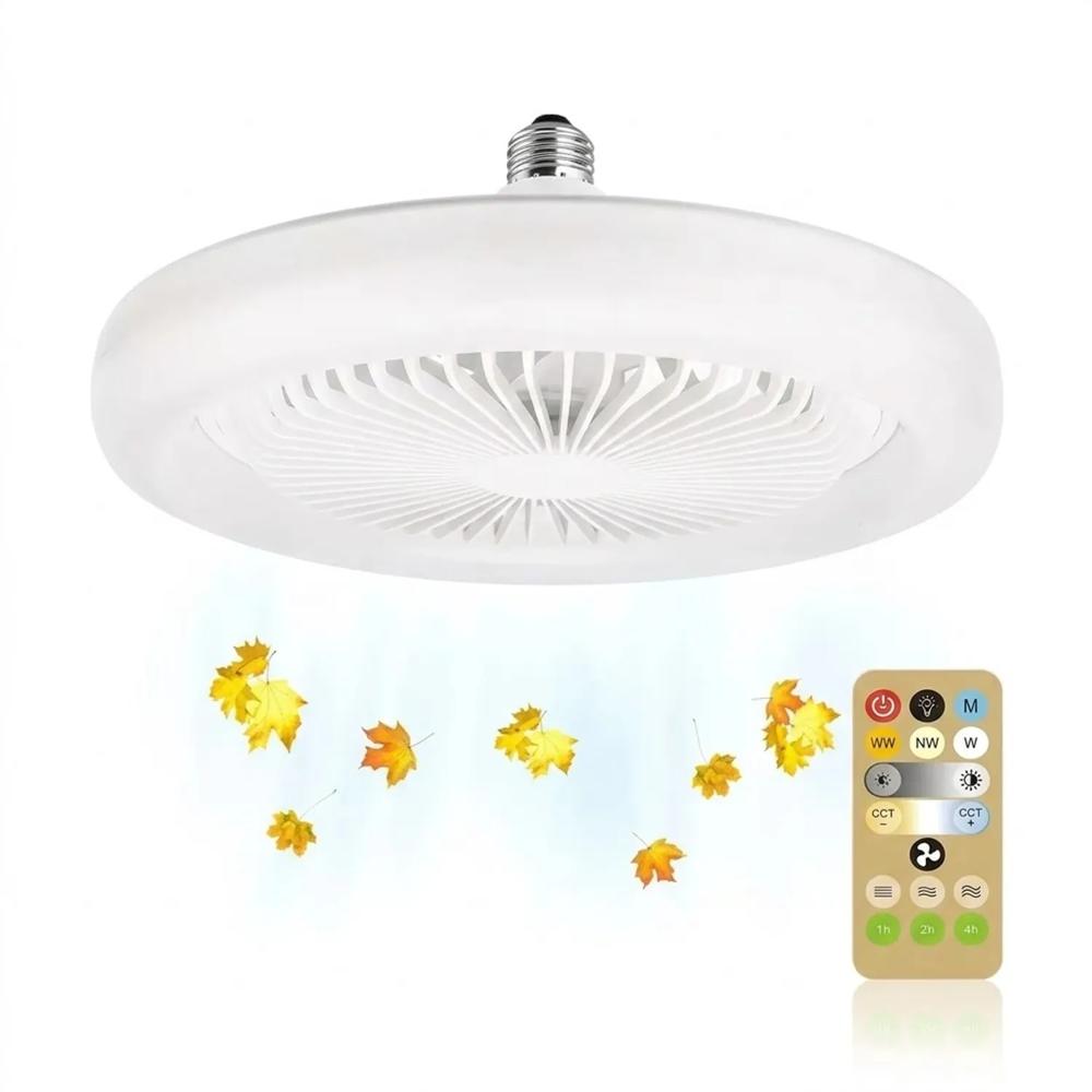 FOCO LED VENTILADOR HOME LIGHT 24W CON CONTROL REMOTO 1800 LUMENS TEMPORIZADOR BLANCO