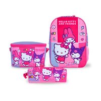 Set de Mochila Escolar X3 Hello Kitty y Amigos Oficio con Lonchera Térmica y Cartuchera