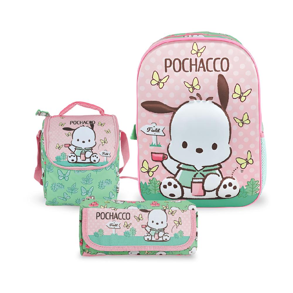 Set de Mochila Escolar X3 Pochacco Oficio con Lonchera Térmica y Cartuchera