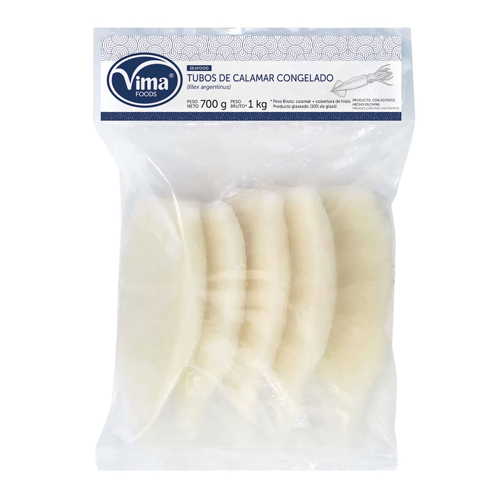 Tubos de Calamar Congelado VIMA Bolsa 1kg