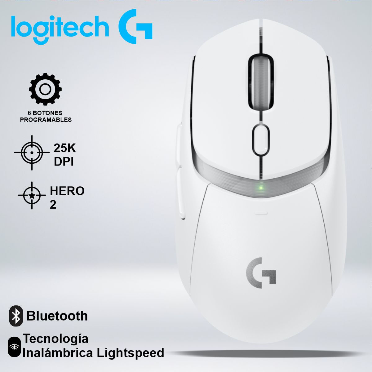 MOUSE GAMER G309 USB LIGHTSPEED SENSOR HERO 25K DPI BLANCO