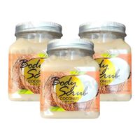 PACK 3 EXFOLIANTE CORPORAL BASE DE SAL DE MAR Y COCO 500ML WOKALI