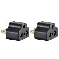 ADAPTADOR UNIVERSAL PLANO 16A 250V NEGRO PVC X 2 UNID