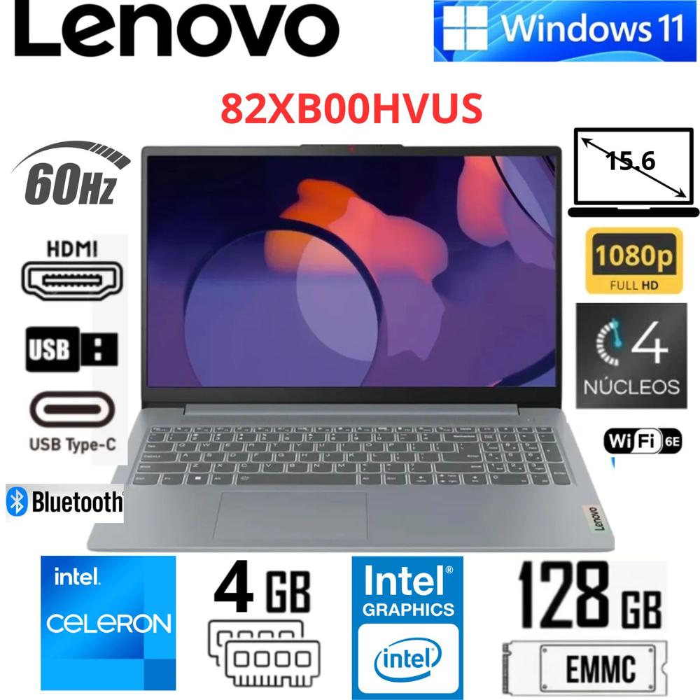 Lenovo IdeaPad Slim 3 15IAN8 15.6 FHD Intel N100 4GB DDR5 128GB UFS Intel UHD Graphics