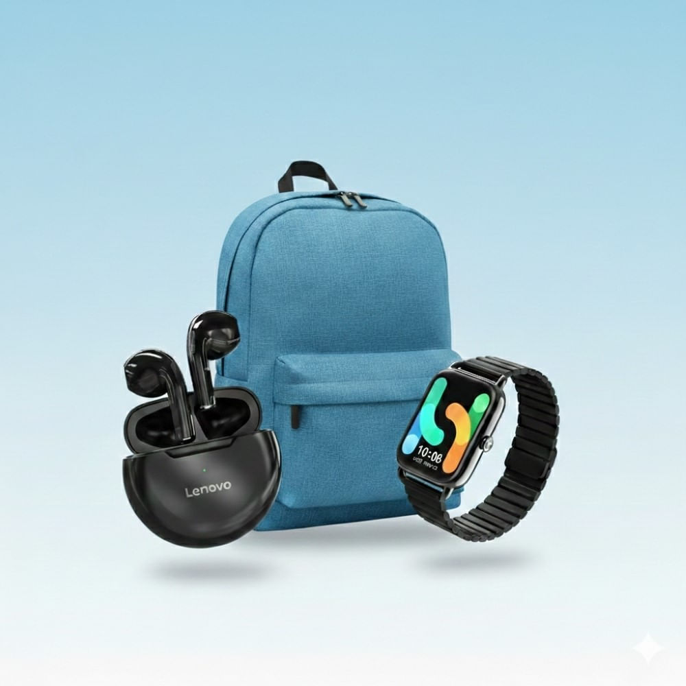 Haylou Smartwatch RS4 PLUS - Lenovo HT38 y  Xiaomi Casual day pack 10L azul brillante