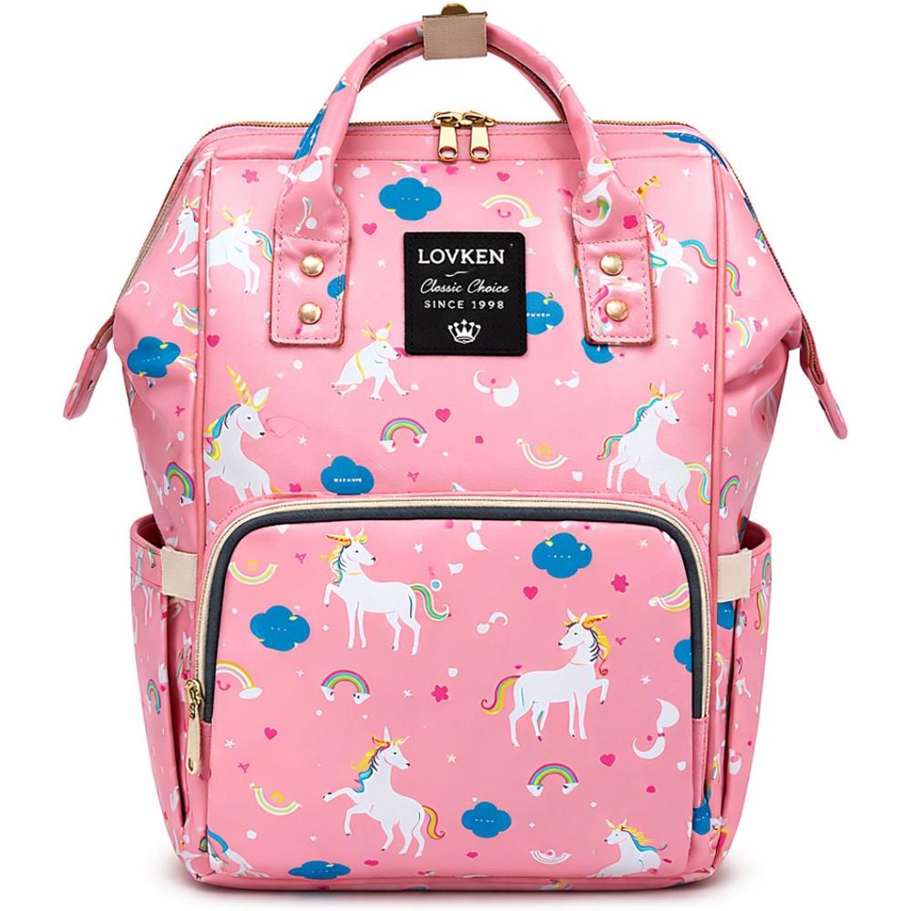 Mochila Pañalera Bolso De Maternidad Unicornio rosado
